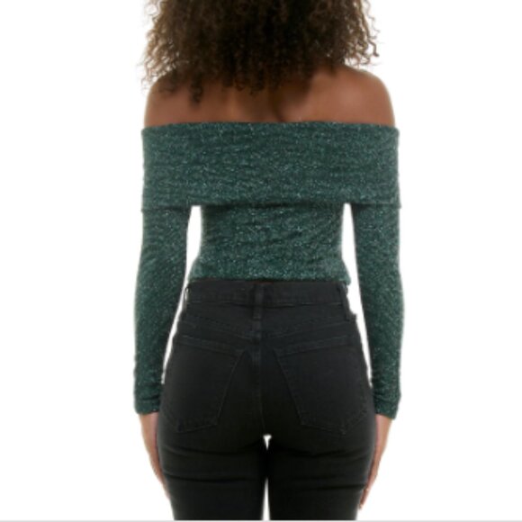 Juniors Womens Metallic Nylon Off the Shoulder - Picture 3 of 3